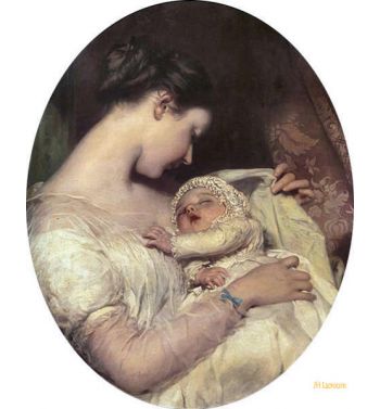 The Artist's Wife Elizabeth With Daughter