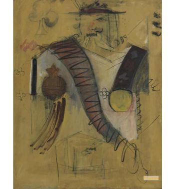 Ochre King of Clubs