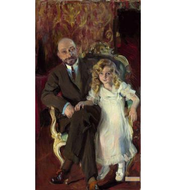 Portrait Of Carlos Urcola Ibarra With His Daughter Eulalian