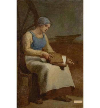 Woman Carding Wool