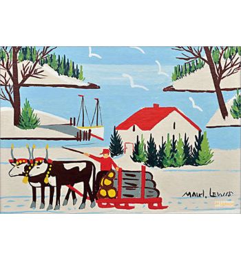Oxen And Logging Wagon