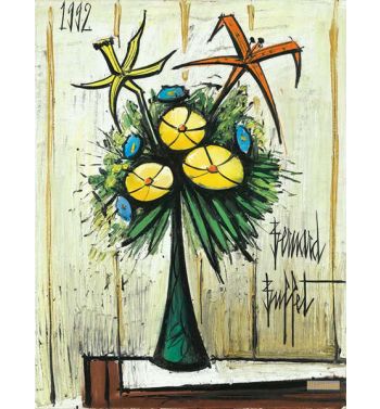 Bouquet Varié Dans Un Vase De Gallé
