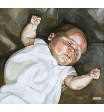 Baby on a Green Sofa