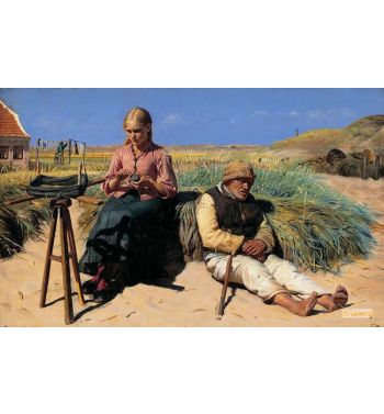 Figures In A Landscape Blind Kristian And Tine Among The Dunes