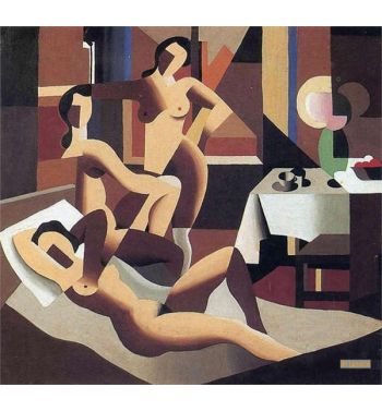 Three Nudes In An Interior