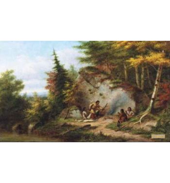 Huron Hunters At Big Rock Circa 1860