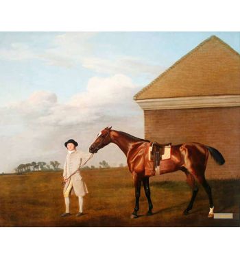 Firetail With His Trainer By The Rubbing-Down House On Newmarket Heath