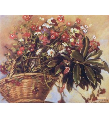 A Basket With Flowers 1934