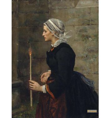 Femme Avec Une Bougie Fine