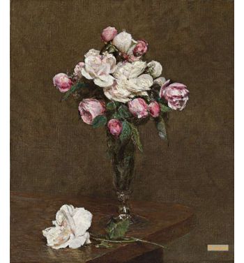 Pink And White Roses In A Champagne Flute, 1874