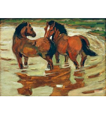 Two Horses In The Flood