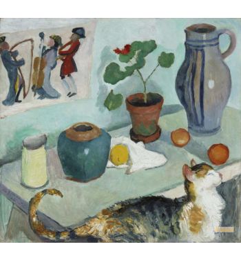 The Ghost In The House Stool Still Life With Cat