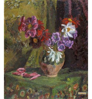 Dahlias And Canterbury Bells