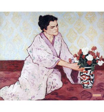 Girl with a Vase of Flowers