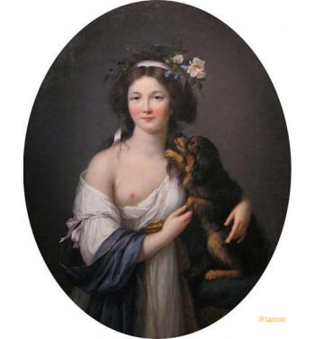 Marie Victoire Lemoine Ritratto Di Donna Con Cagnolino