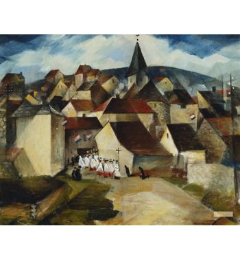 A Village Procession France c1923