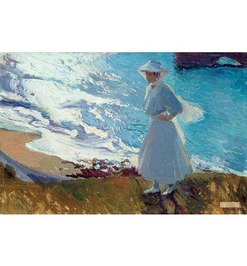 María On The Beach At Biarritz Or Contre Jour