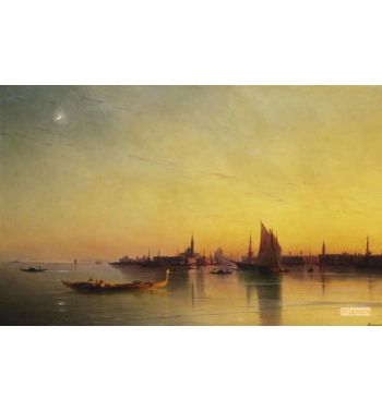 Venice From The Lagoon At Sunset