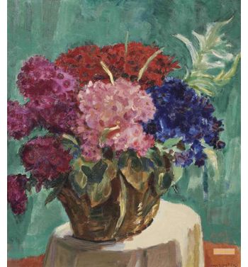 A Still Life With Hydrangeas In A Vase
