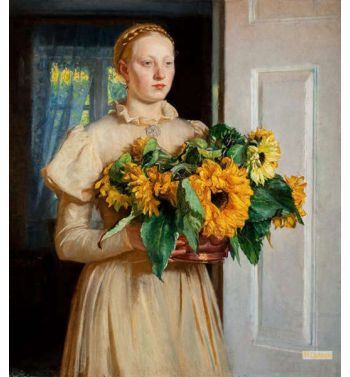 Girl With Sunflowers 1893