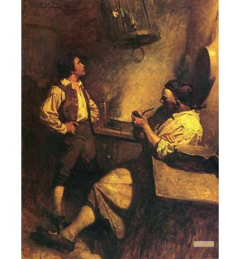 Jim Hawkins Long John Silver And His Parrot