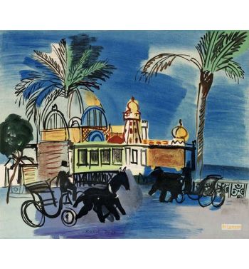 Nice Casino Pier With Two Carriages 1950