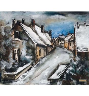 Village Street Under The Snow