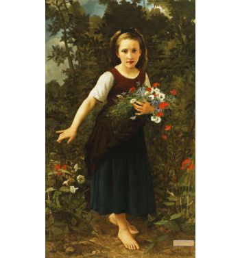 Little Girl By The Brook Holding A Sheaf Of Flowers, 1886