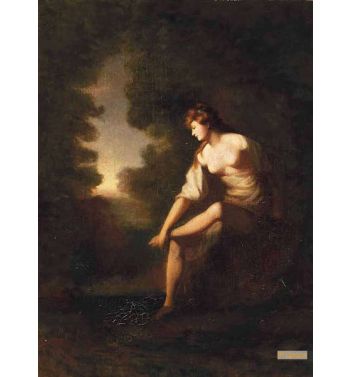 Wooded Landscape With A Lady Bathing