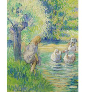 Goose Keeper On The Edge Of Epte Eragny
