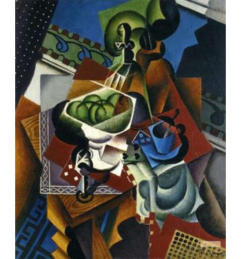 Still Life Playing Cards Coffee Cup And Apples 1917