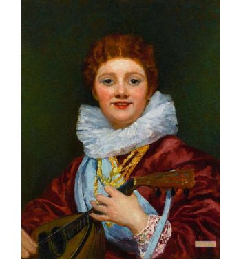 Young Woman Wearing A Ruff