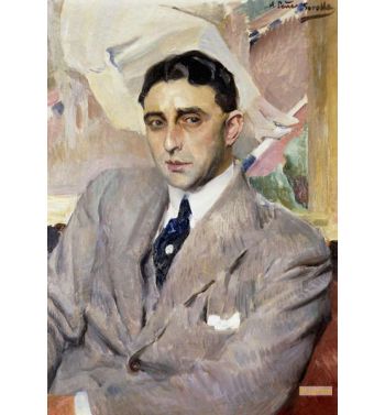 Portrait Of The Actor Ramon Pena Half Length Wearing A Grey