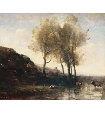 Cowherd Resting At The Foot Of Cool Hills c1855 65