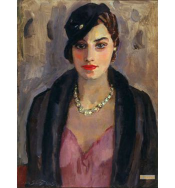 Portrait Of A Lady With Hat, Coat And Necklace, C, 1930
