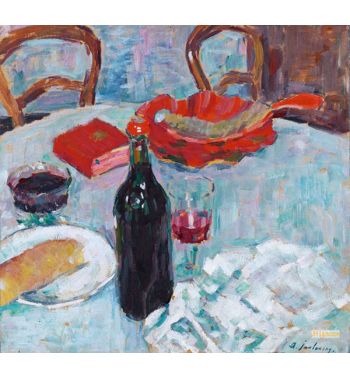 Stilleben Mit Weinflasche c1904