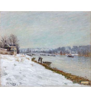 The Embankment At Billancourt Snow 1879
