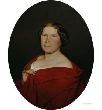 Woman With Salmon Red Cape