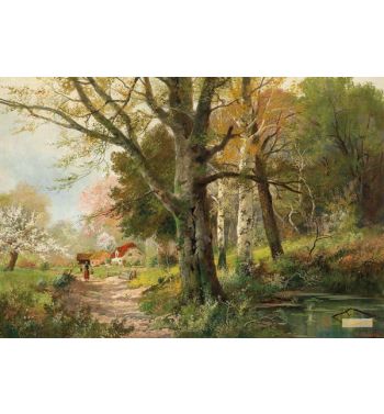 Idyllic Spring Scene by a Wood