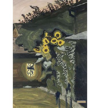 Sunflowers At Late Dusk