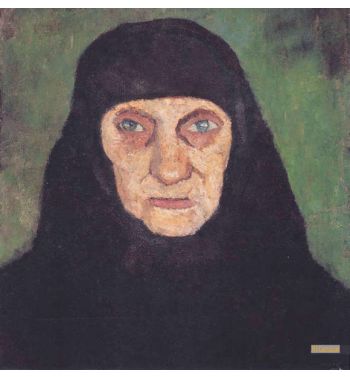 Kopf Einer Alten Frau Mit Schwarzem Kopftuch ca1904