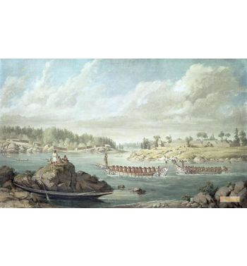 Makah Returning In Their War Canoes