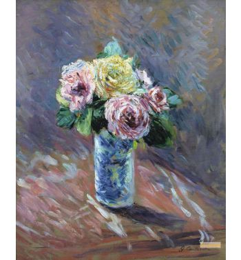 Roses Jaunes Et Rouges Dans Un Vase De Cristal