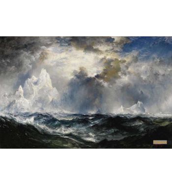 Moonlight, Icebergs In Mid Atlantic, 1910