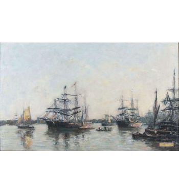 Bordeaux Boats On The Garonne 1874