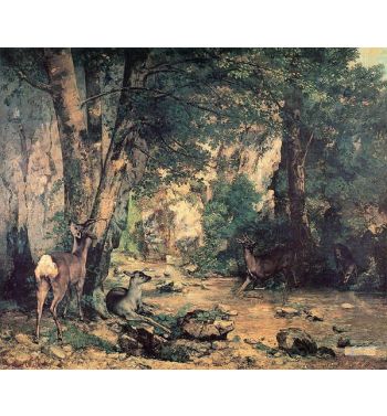 A Thicket Of Deer At The Stream Of Plaisir Fountaine