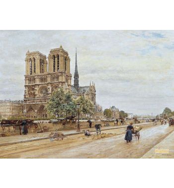 Notre Dame De Paris Et Marchande De Fleurs