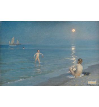 Boys Bathing Summer Evening
