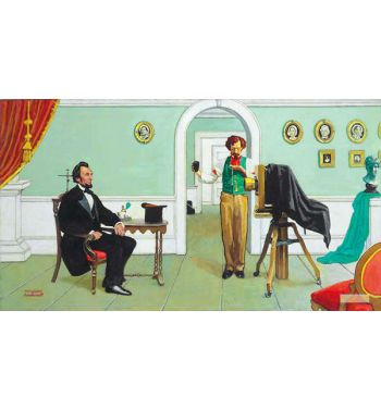 Mathew Brady Photographing Lincoln