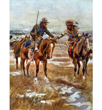 The Meeting Of American And Native American Men Shaking Hands